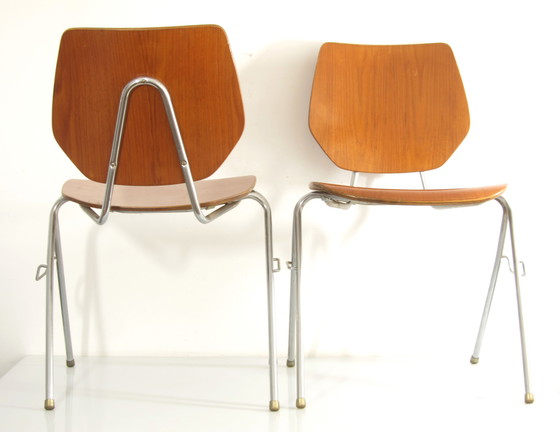 Image 1 of Danish Stackable Plywood Chairs, 1960s — Jacobsen Style