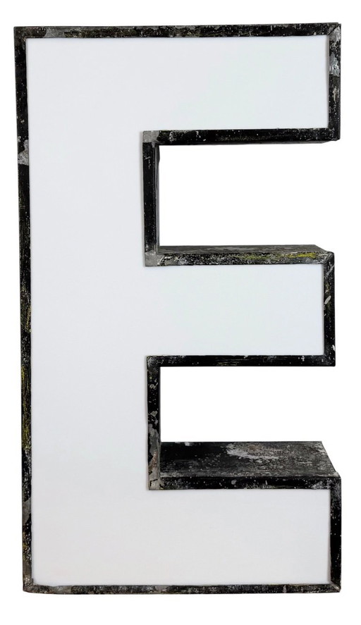 Large Vintage Illuminated Advertising Letter E , 1960s