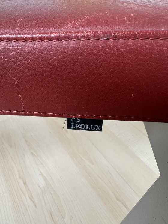 Image 1 of 2 red leather Leolux Sentia armchairs