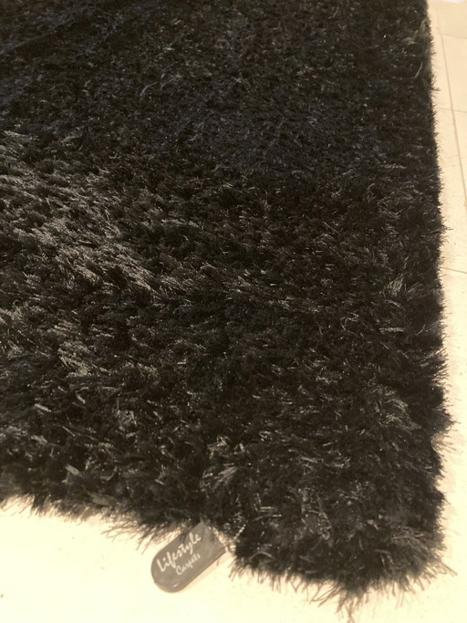Designer rug Lifestyle Carpets 400 x 300 cm high pile black velvet like new condition