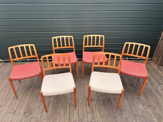 Image 1 of Set van 6 Niels Otto Møller eetkamerstoelen Model 83