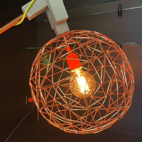 Op maat gemaakte grijze houten vloerlamp met koperkleurige kop – Vloerlampen, Metal, Rubber (photo 12 of 20)