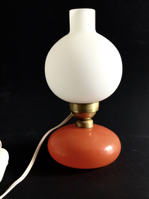 Vintage opaline glass table lamp