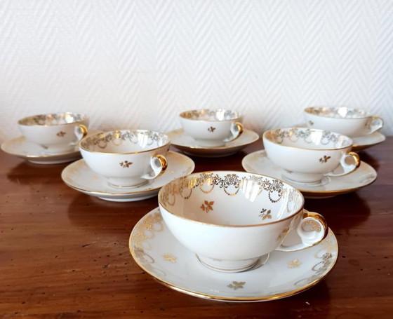 Image 1 of 6x Limoges porcelain gold cups