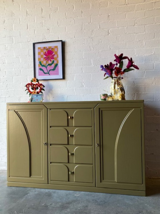 Image 1 of Buffet postmoderne des années 1970 aux lignes Art déco (restylé)