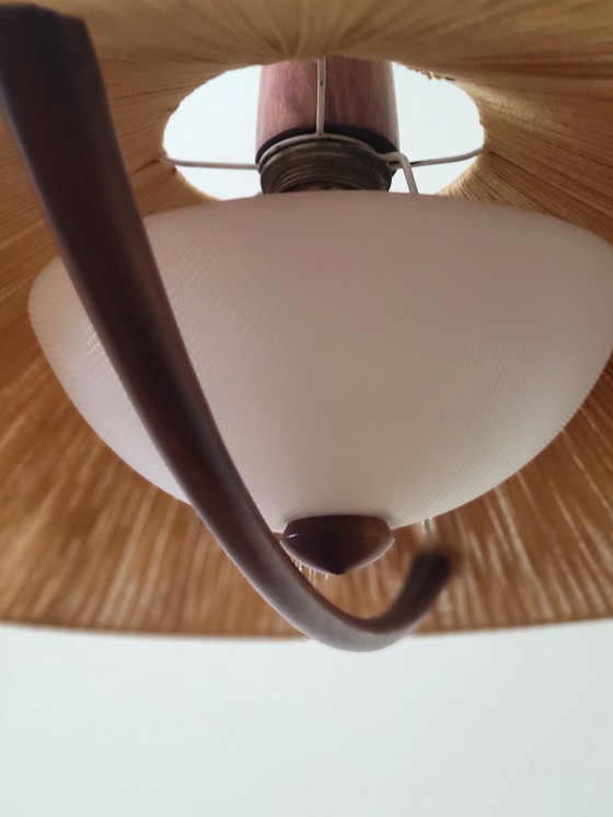 Image 1 of Vintage Sisal hanglamp van Temde Leuchten, 1965