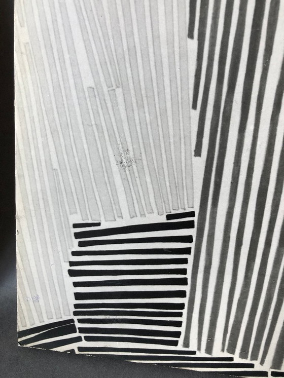 Image 1 of Set of 2 vintage wooden panels with print patterns 1960s / 1970s