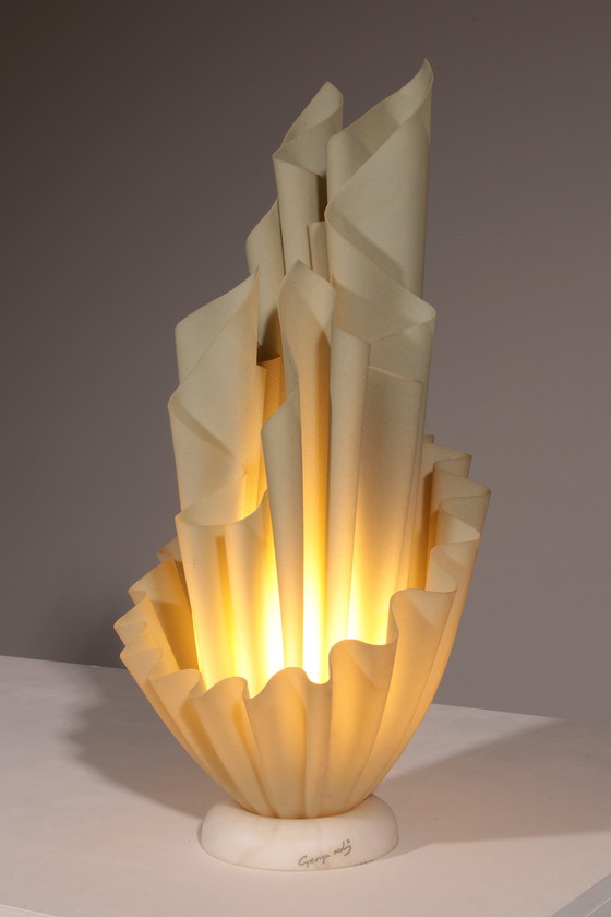 Image 1 of Georgia Jacob "Corolle" Table Lamp – Sculptural Light Art, France 1970s