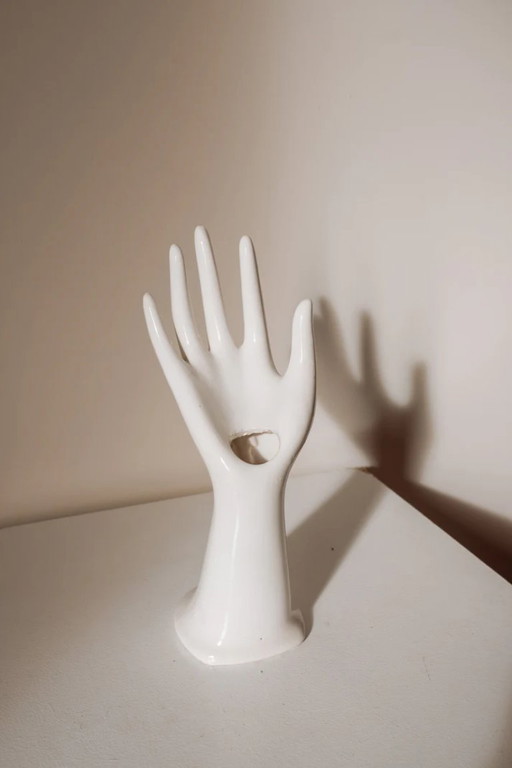 Porte-main/vase ou porte-bagues vintage en porcelaine