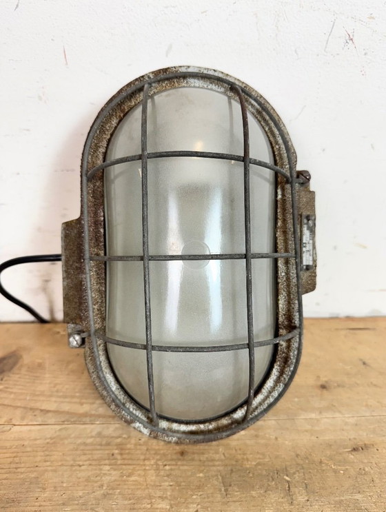 Image 1 of Grey Rusty Industrial Cast Iron Wall Light from Elektrosvit, 1960s