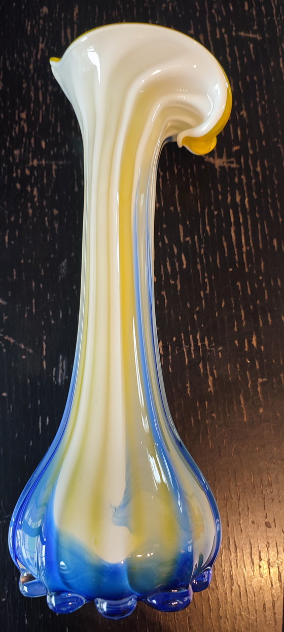 Image 1 of Vaso in vetro soffiato di Murano Calla Lily anni '60-'70