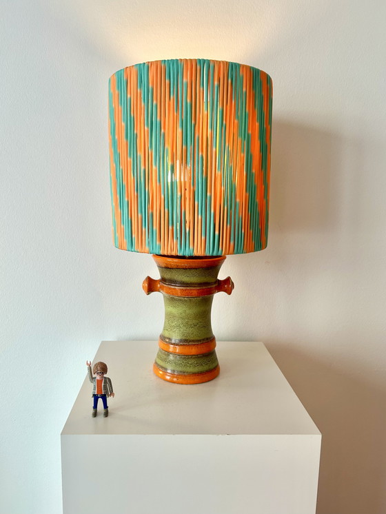 Image 1 of Cordless 70s table lamp suitable for garden and balcony - upcycled from a Uebelacker vase