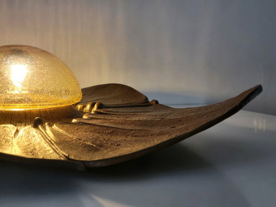 Image 1 of Monumental Sculptural Bronze Wall or Table Lamp 1960's