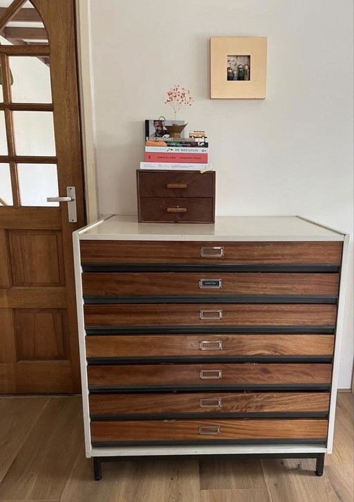 Vintage teken-/escuela ladekast 