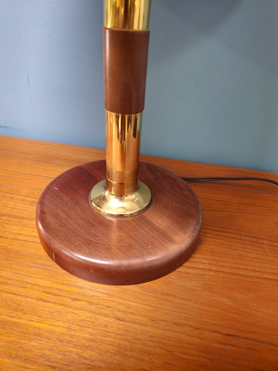 Image 1 of Lampada da tavolo vintage Temde Leuchten Lampada da scrivania in ottone teak