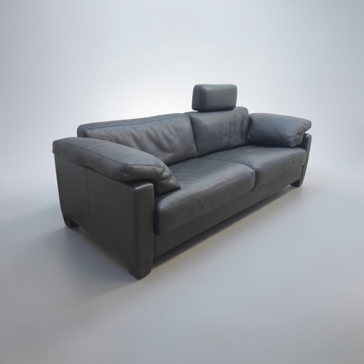 De Sede ds 17 Wk Living Leather Sofa Couch Designer Sofa Black Top