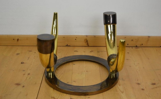 Image 1 of Tavolo da salotto dal design vintage con olifantentanden in bronzo