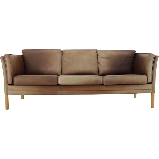 Vintage Leder 3-Sitzer Sofa von Georg Thams, 1960er Jahre