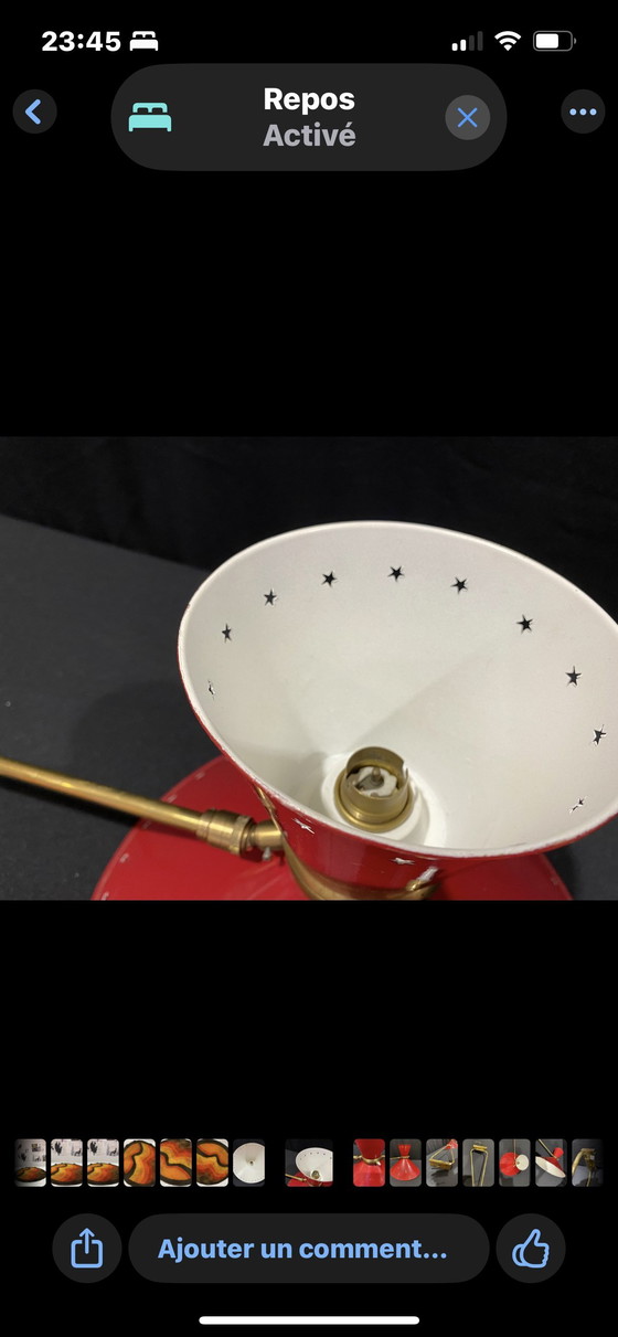 Image 1 of Lampada da parete diabolo rené mathieu lunel stelle in lamiera design xx secolo