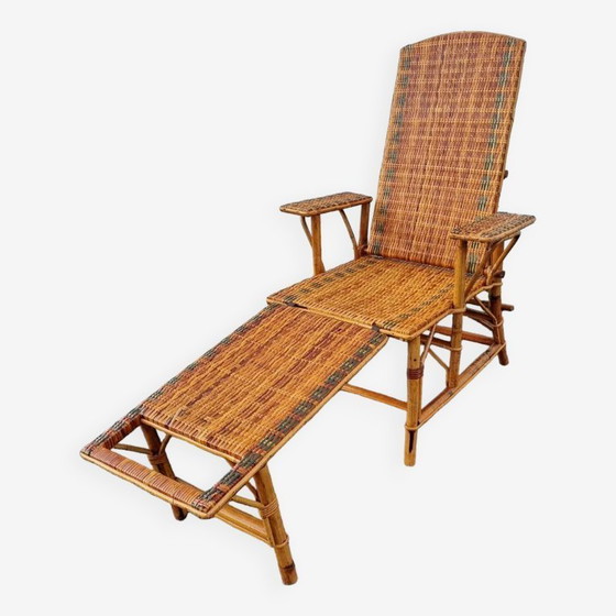 Image 1 of chaise longue in rattan, 1920