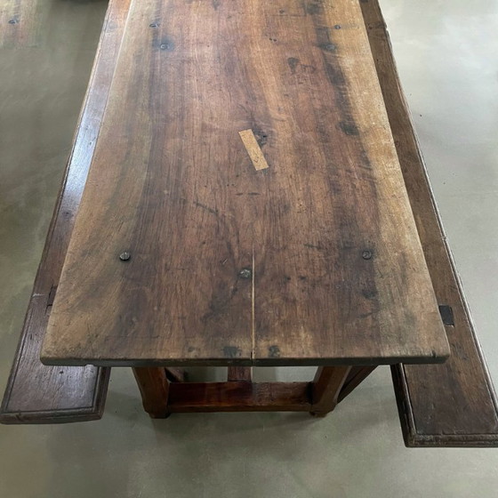 Image 1 of Table de ferme ancienne en bois, fin du XVIIIe siècle, France