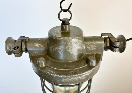 Image 1 of Industrial Cast Aluminium Cage Pendant Light, 1960s