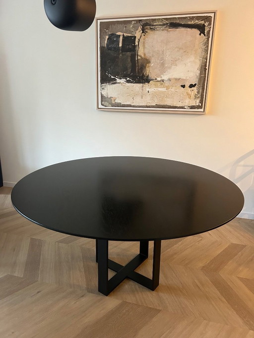 Zwarte massief eikenhouten tafel van LIJN M - 150 cm