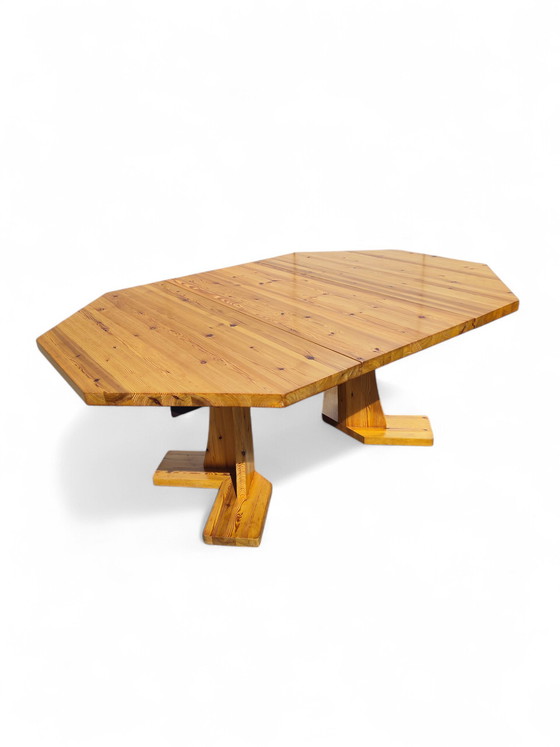 Image 1 of Danish 1970s pine octogonal dining table