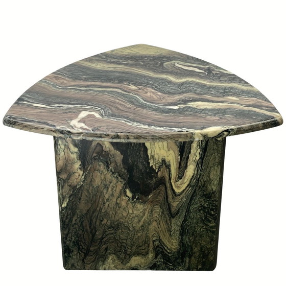 Image 1 of Italian Cipollino Marble Kidney Oval Side Table, 1970S