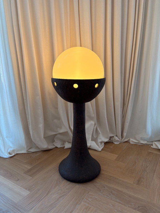 Image 1 of Large Doria Leuchten Vintage Ceramic Brutalist Floor Lamp