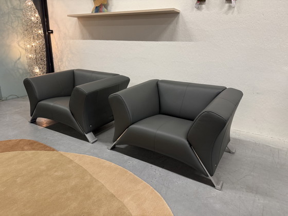 Image 1 of 2 Rolf Benz 322 Armchairs Gray Leather