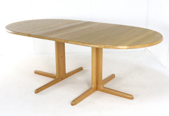 Image 1 of Juul Kristensen for JK mobler oak oval extendable dining table vintage Danish
