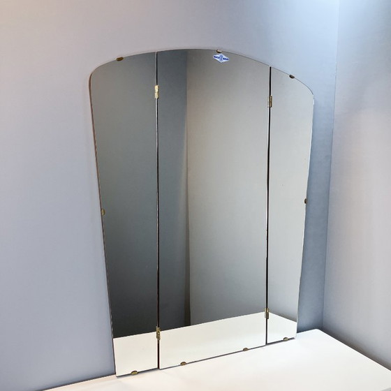 Image 1 of Vintage wall mirror with swivel wings by Unionsglas, 1950s