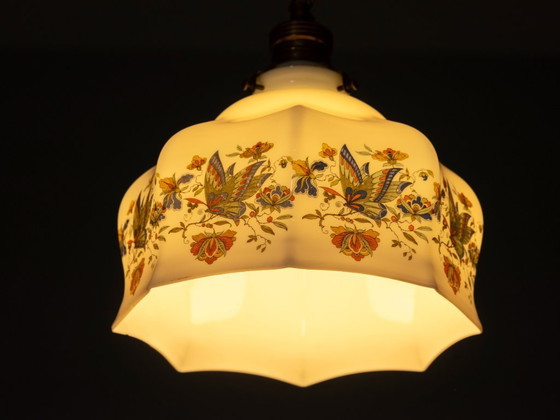 Image 1 of Paralume in vetro a sospensione, vintage (dipinto a mano)