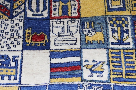 Image 1 of Tappeto orientale persiano Gabbeh Ghashghai originale 200 cm x 195 cm antico naturale