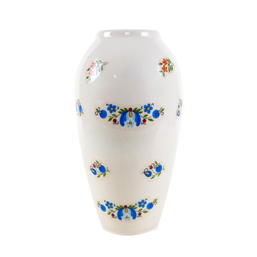 Porcelain vase, Kashubian design, 1980s, made in Poland
