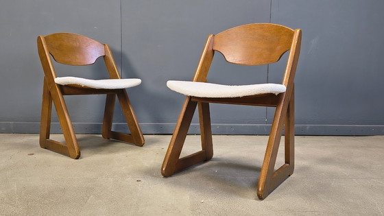 Image 1 of Vintage brutalist dining chairs, set of 6 - 1960s