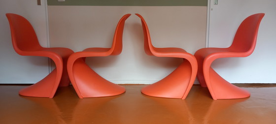 4x Vitra Verner Panton Stoelen – Eetkamerstoelen, Plastic (photo 8 of 12)