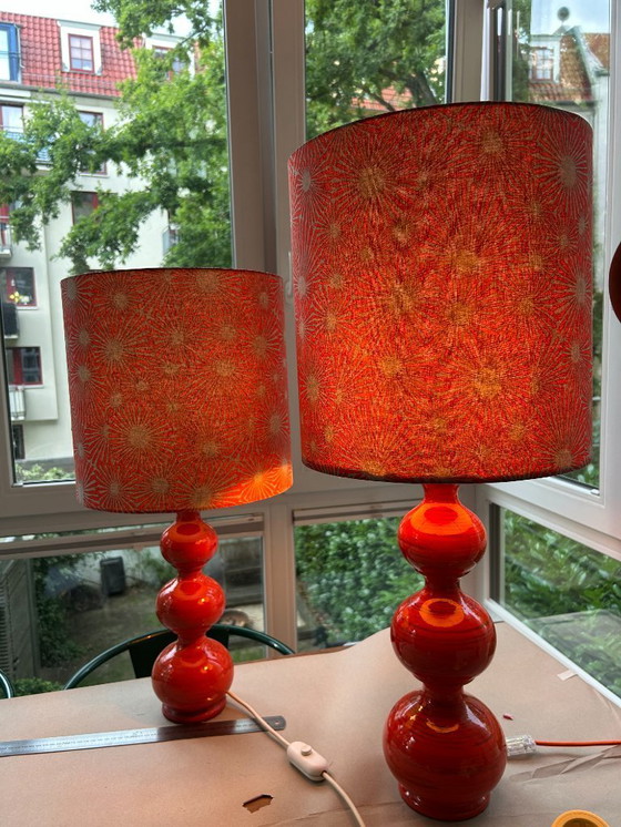 Image 1 of Kaiser Leuchten: Mid-Century Bubble Lampe in feurigem Rot