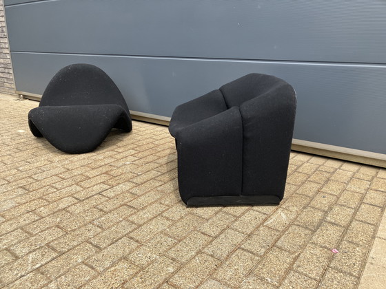 Image 1 of Artifort Groovy F598 y silla Tongue F577, Pierre Paulin para retapizar