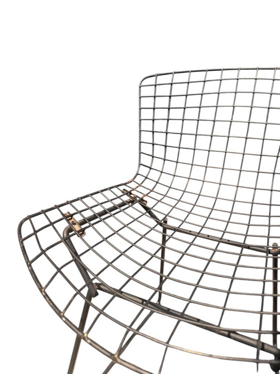 Image 1 of Paire de chaises Harry Bertoia en fil de fer haut de gamme pour Knoll - Acier et coussins d'origine - 1950