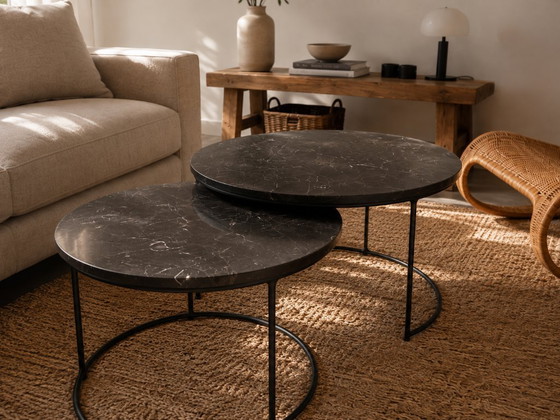 Set of nesting coffee tables by Juntoo – Marble, Metal (photo 2 of 5)