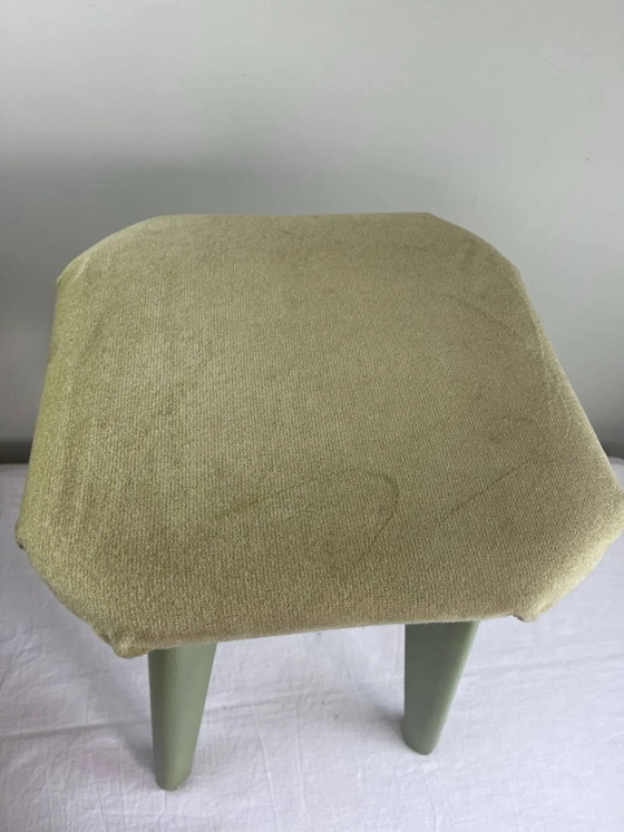 Vintage stool – Wood, Velvet (photo 5 of 11)