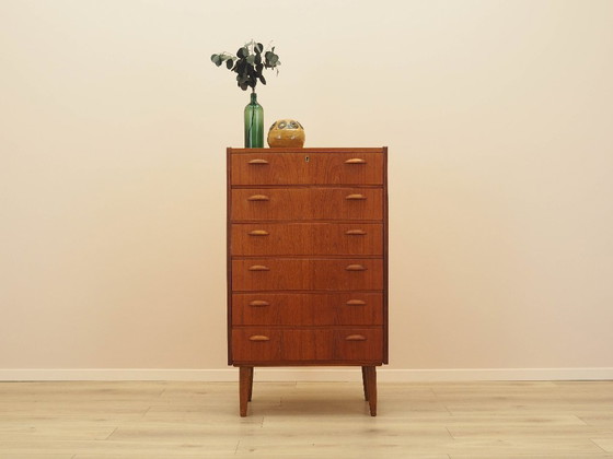 Image 1 of Teak chest of drawers, Danish design, 1970s, made in Denmark