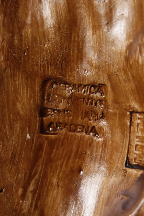 Ceramica Convento Jesus Maria de Aracena - Uilenwandplaat jaren 60 – Wanddecoratie, Mid Century Modern (photo 8 of 9)