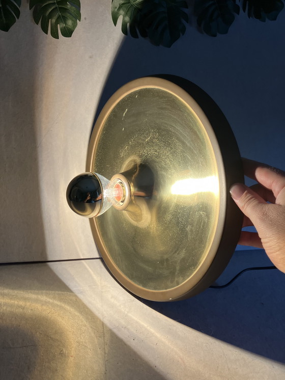Image 1 of Vintage space age disc saucer wall lamp 1960s