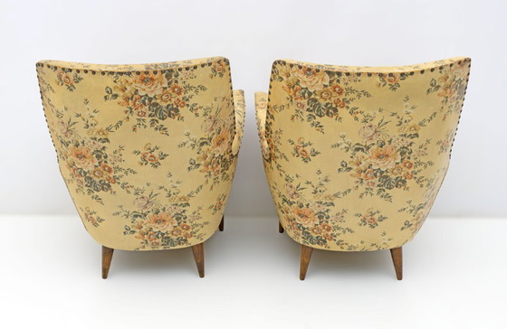 Image 1 of Attributed to Gio Ponti Mid-Century Modern Italian Armchairs by ISA, 1950s, Pair