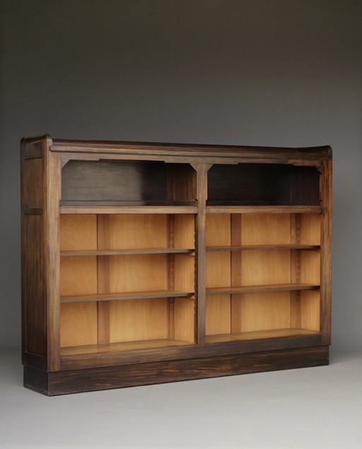 Haager Schule Art Deco Bücherregal aus Holz, 1930er Jahre