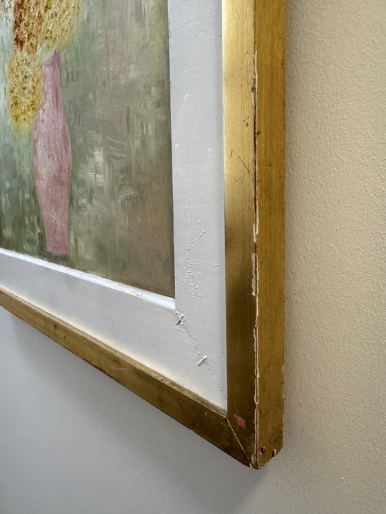 Image 1 of Olieverfschilderij op canvas, chrysanten, 1965