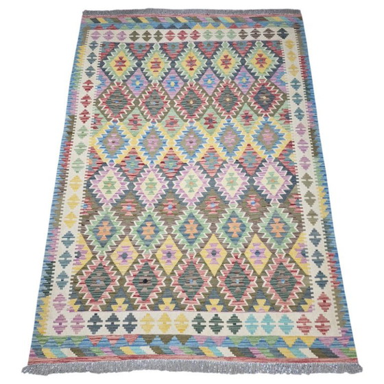 Alfombra Kilim afgana tejida a mano – Lana Maimana, reversible (190 x 272 cm) – Wool (photo 4 of 6)